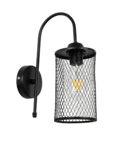 GLOBOSTAR® HANDANG 201-0123 Vintage Φωτιστικό Τοίχου – Απλίκα με Ντουί 1 x E27 AC 220-240V IP20 – Μαύρο – Μ12 x Π24 x Υ34cm