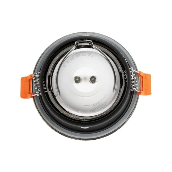 GLOBOSTAR® SIGMA 61461 Χωνευτή Στρόγγυλη Βάση Σποτ Οροφής/Μπάνιου για Λάμπα MR16/GU10 Αδιάβροχο IP65 – Νίκελ Βούρτσας Αλουμίνιο & Λευκό Γυαλί – Φ8.5 x Υ4.4cm / Q7.5cm