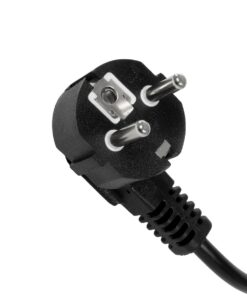 GLOBOSTAR® PLUGA 61498 Καλώδιο Τροφοδοσίας C13 με Πλάγια Πρίζα Schuko 250V 10A max 1.5m – 3*0.75mm2 – Μαύρο – Μ150 x Π3.6 x Υ3.6cm