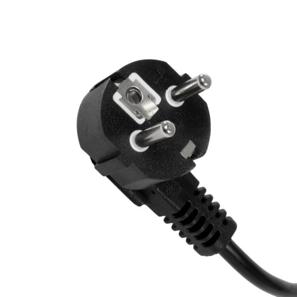 GLOBOSTAR® PLUGA 61498 Καλώδιο Τροφοδοσίας C13 με Πλάγια Πρίζα Schuko 250V 10A max 1.5m – 3*0.75mm2 – Μαύρο – Μ150 x Π3.6 x Υ3.6cm