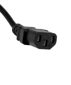GLOBOSTAR® PLUGA 61498 Καλώδιο Τροφοδοσίας C13 με Πλάγια Πρίζα Schuko 250V 10A max 1.5m – 3*0.75mm2 – Μαύρο – Μ150 x Π3.6 x Υ3.6cm