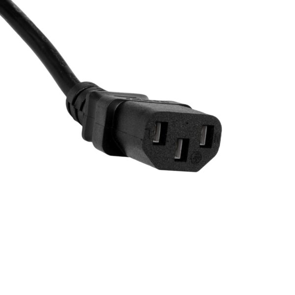 GLOBOSTAR® PLUGA 61498 Καλώδιο Τροφοδοσίας C13 με Πλάγια Πρίζα Schuko 250V 10A max 1.5m – 3*0.75mm2 – Μαύρο – Μ150 x Π3.6 x Υ3.6cm
