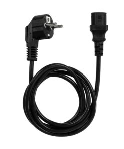 GLOBOSTAR® PLUGA 61498 Καλώδιο Τροφοδοσίας C13 με Πλάγια Πρίζα Schuko 250V 10A max 1.5m – 3*0.75mm2 – Μαύρο – Μ150 x Π3.6 x Υ3.6cm