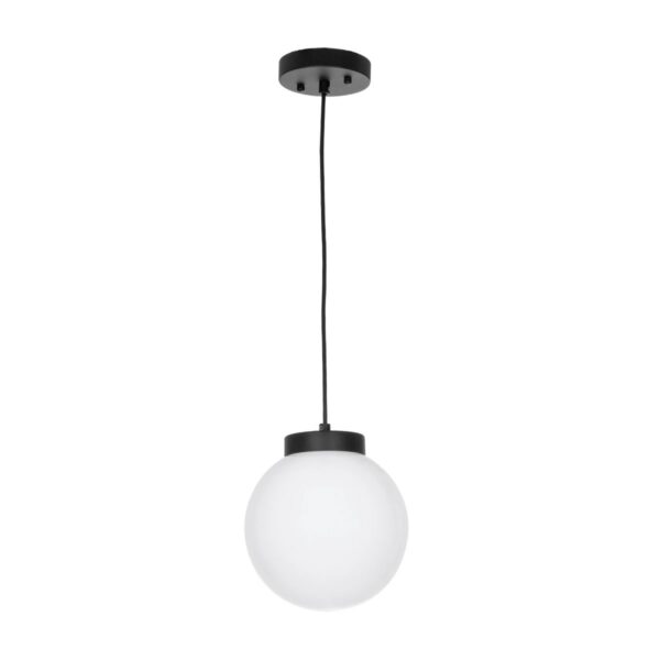 GLOBOSTAR® AGROS 61591 Μοντέρνο Κρεμαστό Φωτιστικό Οροφής με Ντουί 1 x E27 AC 220-240V IP65 – Λευκό & Μάυρο – Μ20 x Π20 x Υ22cm