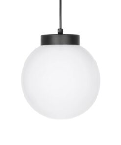 GLOBOSTAR® AGROS 61591 Μοντέρνο Κρεμαστό Φωτιστικό Οροφής με Ντουί 1 x E27 AC 220-240V IP65 – Λευκό & Μάυρο – Μ20 x Π20 x Υ22cm