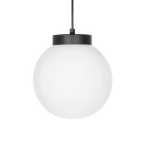 GLOBOSTAR® AGROS 61591 Μοντέρνο Κρεμαστό Φωτιστικό Οροφής με Ντουί 1 x E27 AC 220-240V IP65 – Λευκό & Μάυρο – Μ20 x Π20 x Υ22cm