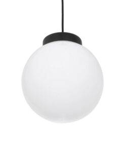 GLOBOSTAR® AGROS 61591 Μοντέρνο Κρεμαστό Φωτιστικό Οροφής με Ντουί 1 x E27 AC 220-240V IP65 – Λευκό & Μάυρο – Μ20 x Π20 x Υ22cm