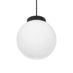 GLOBOSTAR® AGROS 61591 Μοντέρνο Κρεμαστό Φωτιστικό Οροφής με Ντουί 1 x E27 AC 220-240V IP65 – Λευκό & Μάυρο – Μ20 x Π20 x Υ22cm