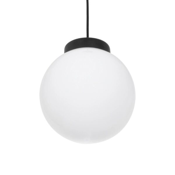 GLOBOSTAR® AGROS 61591 Μοντέρνο Κρεμαστό Φωτιστικό Οροφής με Ντουί 1 x E27 AC 220-240V IP65 – Λευκό & Μάυρο – Μ20 x Π20 x Υ22cm