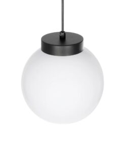 GLOBOSTAR® AGROS 61591 Μοντέρνο Κρεμαστό Φωτιστικό Οροφής με Ντουί 1 x E27 AC 220-240V IP65 – Λευκό & Μάυρο – Μ20 x Π20 x Υ22cm