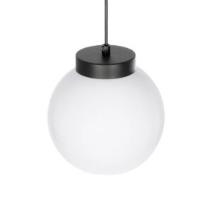 GLOBOSTAR® AGROS 61591 Μοντέρνο Κρεμαστό Φωτιστικό Οροφής με Ντουί 1 x E27 AC 220-240V IP65 – Λευκό & Μάυρο – Μ20 x Π20 x Υ22cm