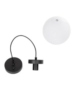 GLOBOSTAR® AGROS 61591 Μοντέρνο Κρεμαστό Φωτιστικό Οροφής με Ντουί 1 x E27 AC 220-240V IP65 – Λευκό & Μάυρο – Μ20 x Π20 x Υ22cm