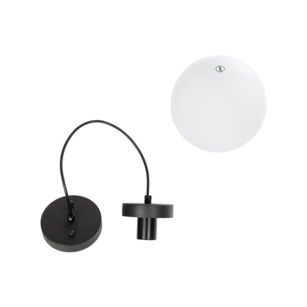 GLOBOSTAR® AGROS 61591 Μοντέρνο Κρεμαστό Φωτιστικό Οροφής με Ντουί 1 x E27 AC 220-240V IP65 – Λευκό & Μάυρο – Μ20 x Π20 x Υ22cm