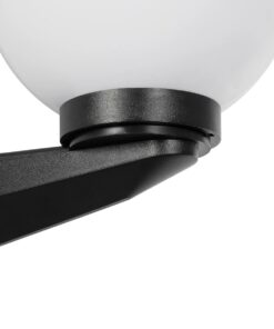 GLOBOSTAR® AGROS 61592 Φωτιστικό Τοίχου – Απλίκα Κήπου με Ντουί 1 x E27 AC 220-240V Αδιάβροχο IP65 – Λευκό & Μάυρο – Μ20 x Π20 x Υ30cm