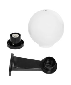 GLOBOSTAR® AGROS 61592 Φωτιστικό Τοίχου – Απλίκα Κήπου με Ντουί 1 x E27 AC 220-240V Αδιάβροχο IP65 – Λευκό & Μάυρο – Μ20 x Π20 x Υ30cm