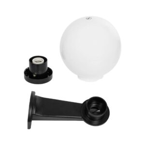 GLOBOSTAR® AGROS 61592 Φωτιστικό Τοίχου – Απλίκα Κήπου με Ντουί 1 x E27 AC 220-240V Αδιάβροχο IP65 – Λευκό & Μάυρο – Μ20 x Π20 x Υ30cm