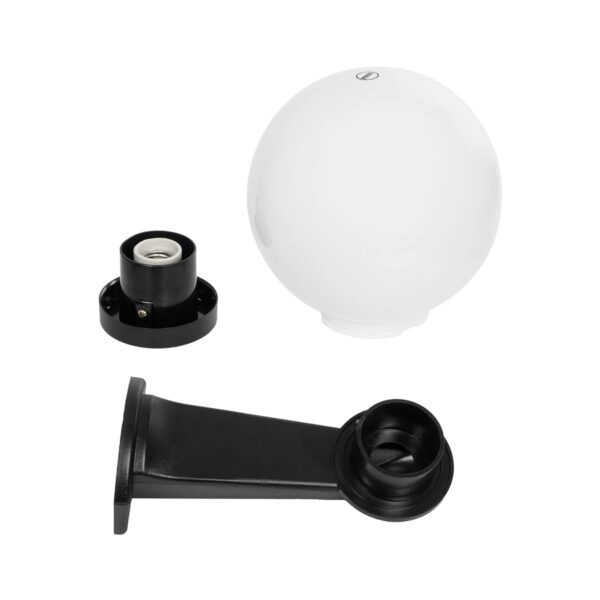 GLOBOSTAR® AGROS 61592 Φωτιστικό Τοίχου – Απλίκα Κήπου με Ντουί 1 x E27 AC 220-240V Αδιάβροχο IP65 – Λευκό & Μάυρο – Μ20 x Π20 x Υ30cm