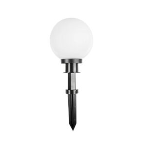 GLOBOSTAR® AGROS 61593 Φωτιστικό Κήπου / Καρφωτό με Ντουί 1 x E27 AC 220-240V Αδιάβροχο IP65 – Λευκό & Μάυρο – Μ20 x Π20 x Υ54cm