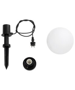 GLOBOSTAR® AGROS 61593 Φωτιστικό Κήπου / Καρφωτό με Ντουί 1 x E27 AC 220-240V Αδιάβροχο IP65 – Λευκό & Μάυρο – Μ20 x Π20 x Υ54cm