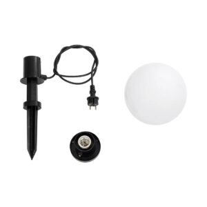 GLOBOSTAR® AGROS 61593 Φωτιστικό Κήπου / Καρφωτό με Ντουί 1 x E27 AC 220-240V Αδιάβροχο IP65 – Λευκό & Μάυρο – Μ20 x Π20 x Υ54cm