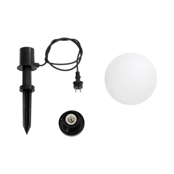 GLOBOSTAR® AGROS 61593 Φωτιστικό Κήπου / Καρφωτό με Ντουί 1 x E27 AC 220-240V Αδιάβροχο IP65 – Λευκό & Μάυρο – Μ20 x Π20 x Υ54cm