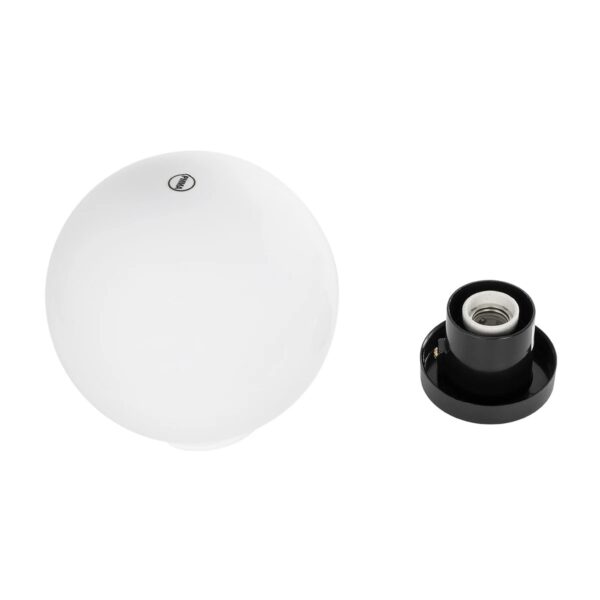 GLOBOSTAR® AGROS 61594 Φωτιστικό Κήπου με Ντουί 1 x E27 AC 220-240V Αδιάβροχο IP65 – Λευκό & Μάυρο – Μ20 x Π20 x Υ22cm