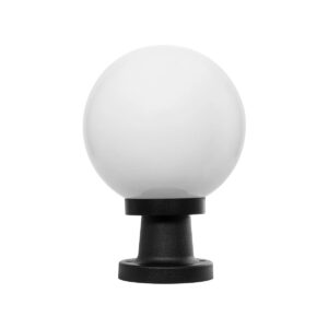 GLOBOSTAR® AGROS 61595 Φωτιστικό Κολωνάκι Κήπου με Ντουί 1 x E27 AC 220-240V Αδιάβροχο IP65 – Λευκό & Μάυρο – Μ20 x Π20 x Υ30cm