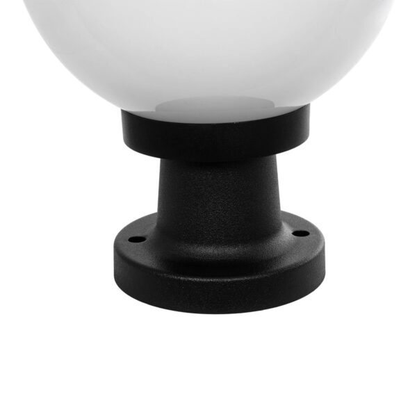 GLOBOSTAR® AGROS 61595 Φωτιστικό Κολωνάκι Κήπου με Ντουί 1 x E27 AC 220-240V Αδιάβροχο IP65 – Λευκό & Μάυρο – Μ20 x Π20 x Υ30cm