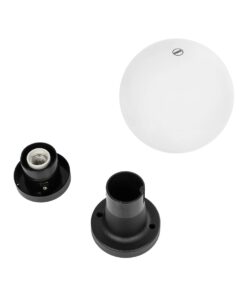 GLOBOSTAR® AGROS 61595 Φωτιστικό Κολωνάκι Κήπου με Ντουί 1 x E27 AC 220-240V Αδιάβροχο IP65 – Λευκό & Μάυρο – Μ20 x Π20 x Υ30cm