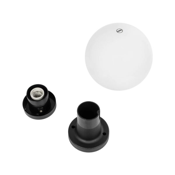 GLOBOSTAR® AGROS 61595 Φωτιστικό Κολωνάκι Κήπου με Ντουί 1 x E27 AC 220-240V Αδιάβροχο IP65 – Λευκό & Μάυρο – Μ20 x Π20 x Υ30cm