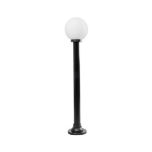 GLOBOSTAR® AGROS 61596 Φωτιστικό Κολωνάκι Κήπου με Ντουί 1 x E27 AC 220-240V Αδιάβροχο IP65 – Λευκό & Μάυρο – Μ20 x Π20 x Υ100cm