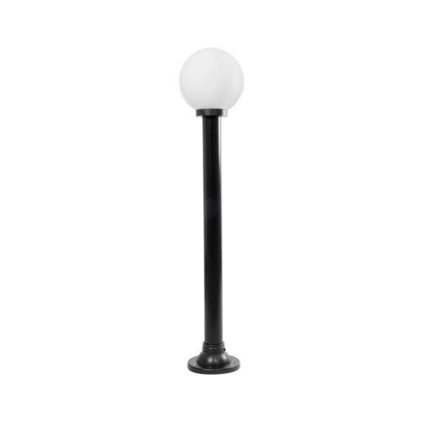 GLOBOSTAR® AGROS 61596 Φωτιστικό Κολωνάκι Κήπου με Ντουί 1 x E27 AC 220-240V Αδιάβροχο IP65 – Λευκό & Μάυρο – Μ20 x Π20 x Υ100cm