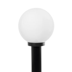 GLOBOSTAR® AGROS 61596 Φωτιστικό Κολωνάκι Κήπου με Ντουί 1 x E27 AC 220-240V Αδιάβροχο IP65 – Λευκό & Μάυρο – Μ20 x Π20 x Υ100cm