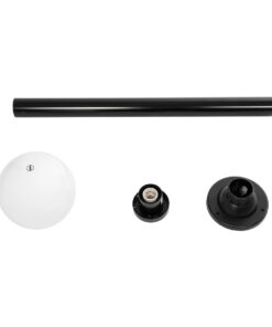 GLOBOSTAR® AGROS 61596 Φωτιστικό Κολωνάκι Κήπου με Ντουί 1 x E27 AC 220-240V Αδιάβροχο IP65 – Λευκό & Μάυρο – Μ20 x Π20 x Υ100cm