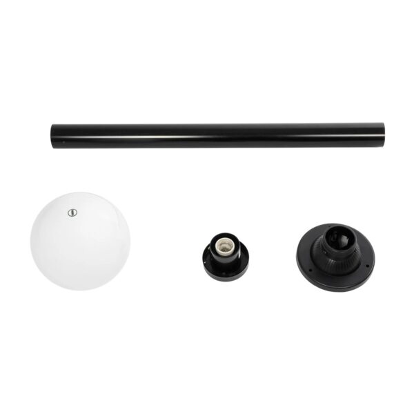 GLOBOSTAR® AGROS 61596 Φωτιστικό Κολωνάκι Κήπου με Ντουί 1 x E27 AC 220-240V Αδιάβροχο IP65 – Λευκό & Μάυρο – Μ20 x Π20 x Υ100cm