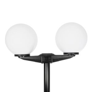 GLOBOSTAR® AGROS 61598 Φωτιστικό Κολωνάκι Κήπου με Ντουί 2 x E27 AC 220-240V Αδιάβροχο IP65 – Λευκό & Μάυρο – Μ75 x Π30 x Υ240cm