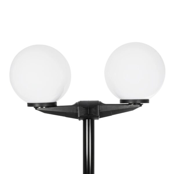 GLOBOSTAR® AGROS 61598 Φωτιστικό Κολωνάκι Κήπου με Ντουί 2 x E27 AC 220-240V Αδιάβροχο IP65 – Λευκό & Μάυρο – Μ75 x Π30 x Υ240cm