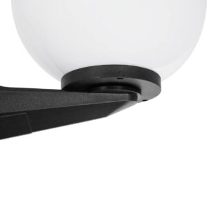 GLOBOSTAR® AGROS 61598 Φωτιστικό Κολωνάκι Κήπου με Ντουί 2 x E27 AC 220-240V Αδιάβροχο IP65 – Λευκό & Μάυρο – Μ75 x Π30 x Υ240cm