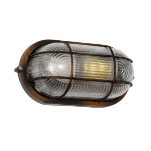 GLOBOSTAR® BOATLIGHT 61622 Vintage Φωτιστικό Καραβοχελώνα Τοίχου – Απλίκα με Ντουί 1 x E27 AC 220-240V Αδιάβροχο IP65 – Χάλκινο Παλαιωμένο Εφέ Σκουριάς Ματ – Μ21 x Π10.4 x Υ9cm