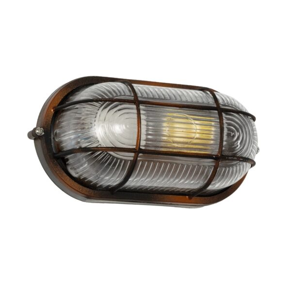 GLOBOSTAR® BOATLIGHT 61622 Vintage Φωτιστικό Καραβοχελώνα Τοίχου – Απλίκα με Ντουί 1 x E27 AC 220-240V Αδιάβροχο IP65 – Χάλκινο Παλαιωμένο Εφέ Σκουριάς Ματ – Μ21 x Π10.4 x Υ9cm