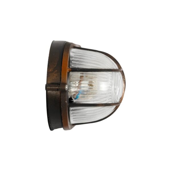 GLOBOSTAR® BOATLIGHT 61622 Vintage Φωτιστικό Καραβοχελώνα Τοίχου – Απλίκα με Ντουί 1 x E27 AC 220-240V Αδιάβροχο IP65 – Χάλκινο Παλαιωμένο Εφέ Σκουριάς Ματ – Μ21 x Π10.4 x Υ9cm