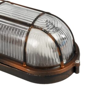 GLOBOSTAR® BOATLIGHT 61622 Vintage Φωτιστικό Καραβοχελώνα Τοίχου – Απλίκα με Ντουί 1 x E27 AC 220-240V Αδιάβροχο IP65 – Χάλκινο Παλαιωμένο Εφέ Σκουριάς Ματ – Μ21 x Π10.4 x Υ9cm
