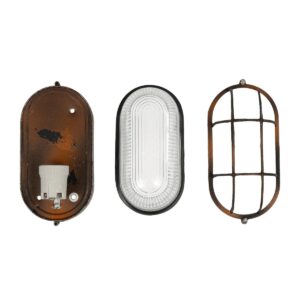 GLOBOSTAR® BOATLIGHT 61622 Vintage Φωτιστικό Καραβοχελώνα Τοίχου – Απλίκα με Ντουί 1 x E27 AC 220-240V Αδιάβροχο IP65 – Χάλκινο Παλαιωμένο Εφέ Σκουριάς Ματ – Μ21 x Π10.4 x Υ9cm