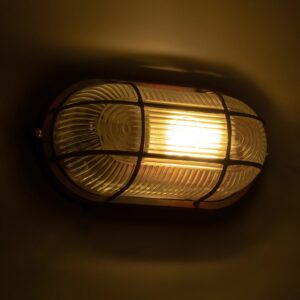 GLOBOSTAR® BOATLIGHT 61622 Vintage Φωτιστικό Καραβοχελώνα Τοίχου – Απλίκα με Ντουί 1 x E27 AC 220-240V Αδιάβροχο IP65 – Χάλκινο Παλαιωμένο Εφέ Σκουριάς Ματ – Μ21 x Π10.4 x Υ9cm