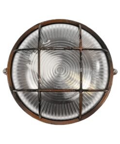 GLOBOSTAR® BOATLIGHT 61623 Vintage Φωτιστικό Καραβοχελώνα Τοίχου & Οροφής με Ντουί 1 x E27 AC 220-240V Αδιάβροχο IP65 – Χάλκινο Παλαιωμένο Εφέ Σκουριάς Ματ – Μ17.5 x Π17.5 x Υ9cm