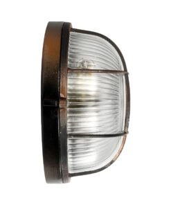 GLOBOSTAR® BOATLIGHT 61623 Vintage Φωτιστικό Καραβοχελώνα Τοίχου & Οροφής με Ντουί 1 x E27 AC 220-240V Αδιάβροχο IP65 – Χάλκινο Παλαιωμένο Εφέ Σκουριάς Ματ – Μ17.5 x Π17.5 x Υ9cm