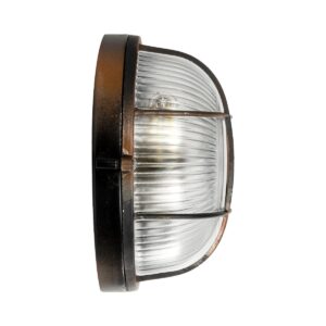 GLOBOSTAR® BOATLIGHT 61623 Vintage Φωτιστικό Καραβοχελώνα Τοίχου & Οροφής με Ντουί 1 x E27 AC 220-240V Αδιάβροχο IP65 – Χάλκινο Παλαιωμένο Εφέ Σκουριάς Ματ – Μ17.5 x Π17.5 x Υ9cm