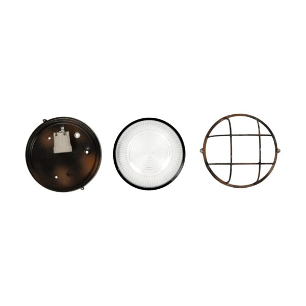 GLOBOSTAR® BOATLIGHT 61623 Vintage Φωτιστικό Καραβοχελώνα Τοίχου & Οροφής με Ντουί 1 x E27 AC 220-240V Αδιάβροχο IP65 – Χάλκινο Παλαιωμένο Εφέ Σκουριάς Ματ – Μ17.5 x Π17.5 x Υ9cm