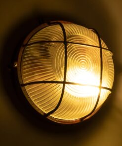 GLOBOSTAR® BOATLIGHT 61623 Vintage Φωτιστικό Καραβοχελώνα Τοίχου & Οροφής με Ντουί 1 x E27 AC 220-240V Αδιάβροχο IP65 – Χάλκινο Παλαιωμένο Εφέ Σκουριάς Ματ – Μ17.5 x Π17.5 x Υ9cm