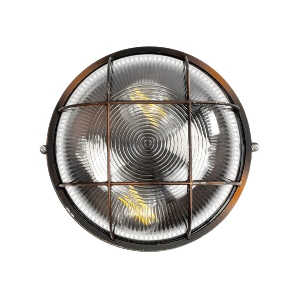 GLOBOSTAR® BOATLIGHT 61624 Vintage Φωτιστικό Καραβοχελώνα Τοίχου & Οροφής με Ντουί 2 x E27 AC 220-240V Αδιάβροχο IP65 – Χάλκινο Παλαιωμένο Εφέ Σκουριάς Ματ – Μ24 x Π24 x Υ11cm